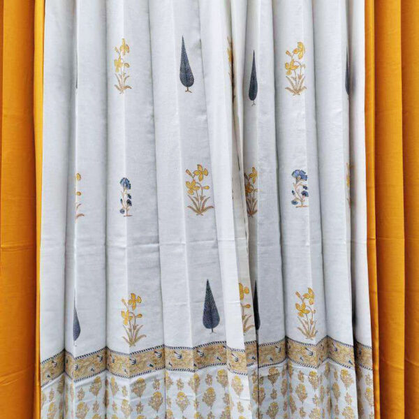 Handblock Printed cotton curtain
