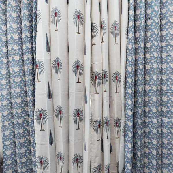 Handblock Printed cotton curtain