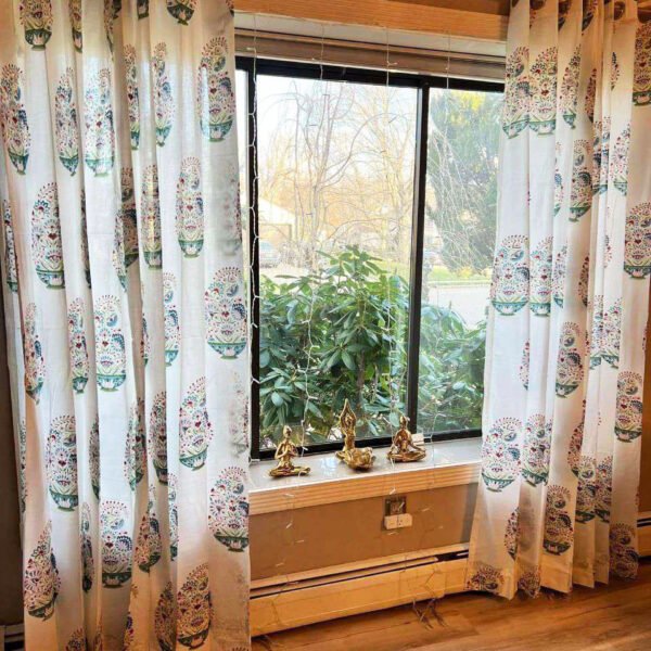 Handblock Printed cotton curtain