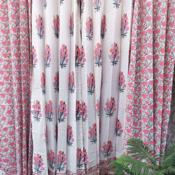 Handblock Printed cotton curtain
