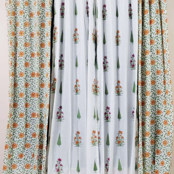 Handblock Printed cotton curtain
