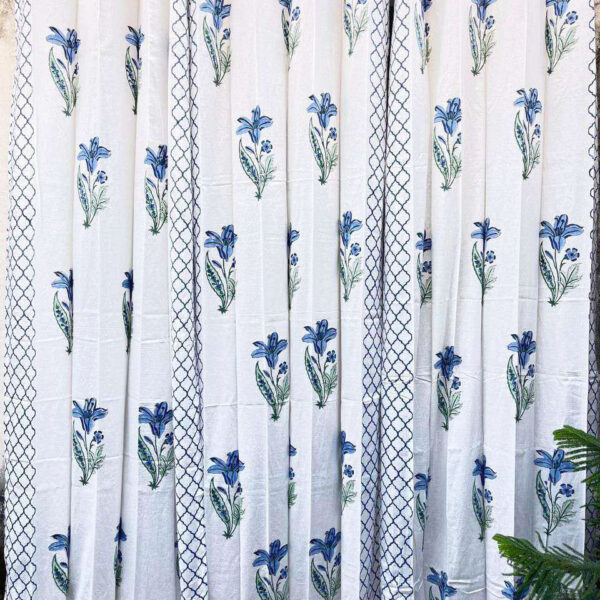 Handblock Printed cotton curtain