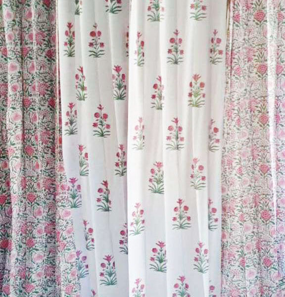 Handblock Printed cotton curtain
