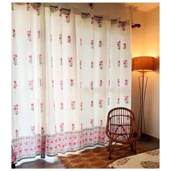 Handblock Printed cotton curtain