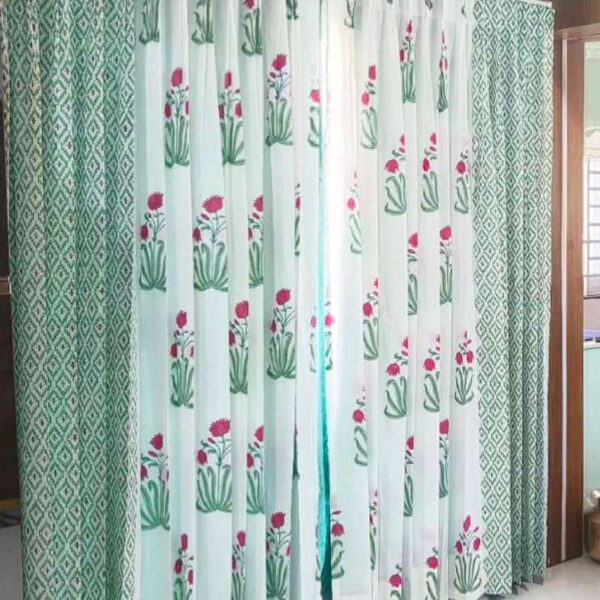 Handblock Printed cotton curtain