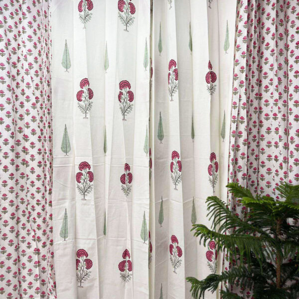 Handblock Printed cotton curtain