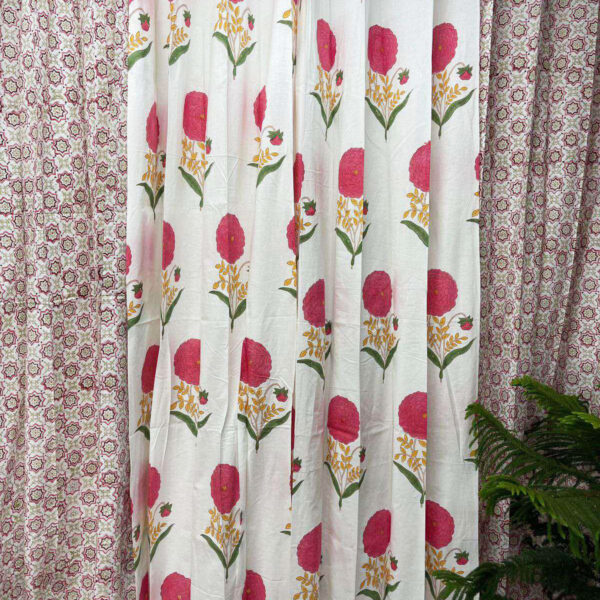 Handblock Printed cotton curtain