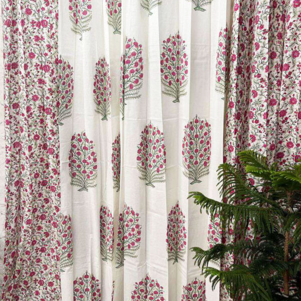 Handblock Printed cotton curtain