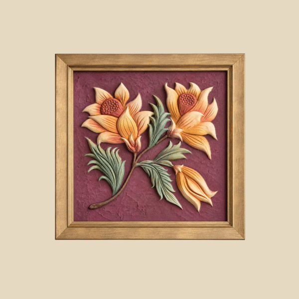 Handcrafted Clay Flower Art
