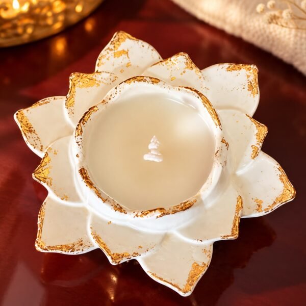 Ceramic Lotus Candle